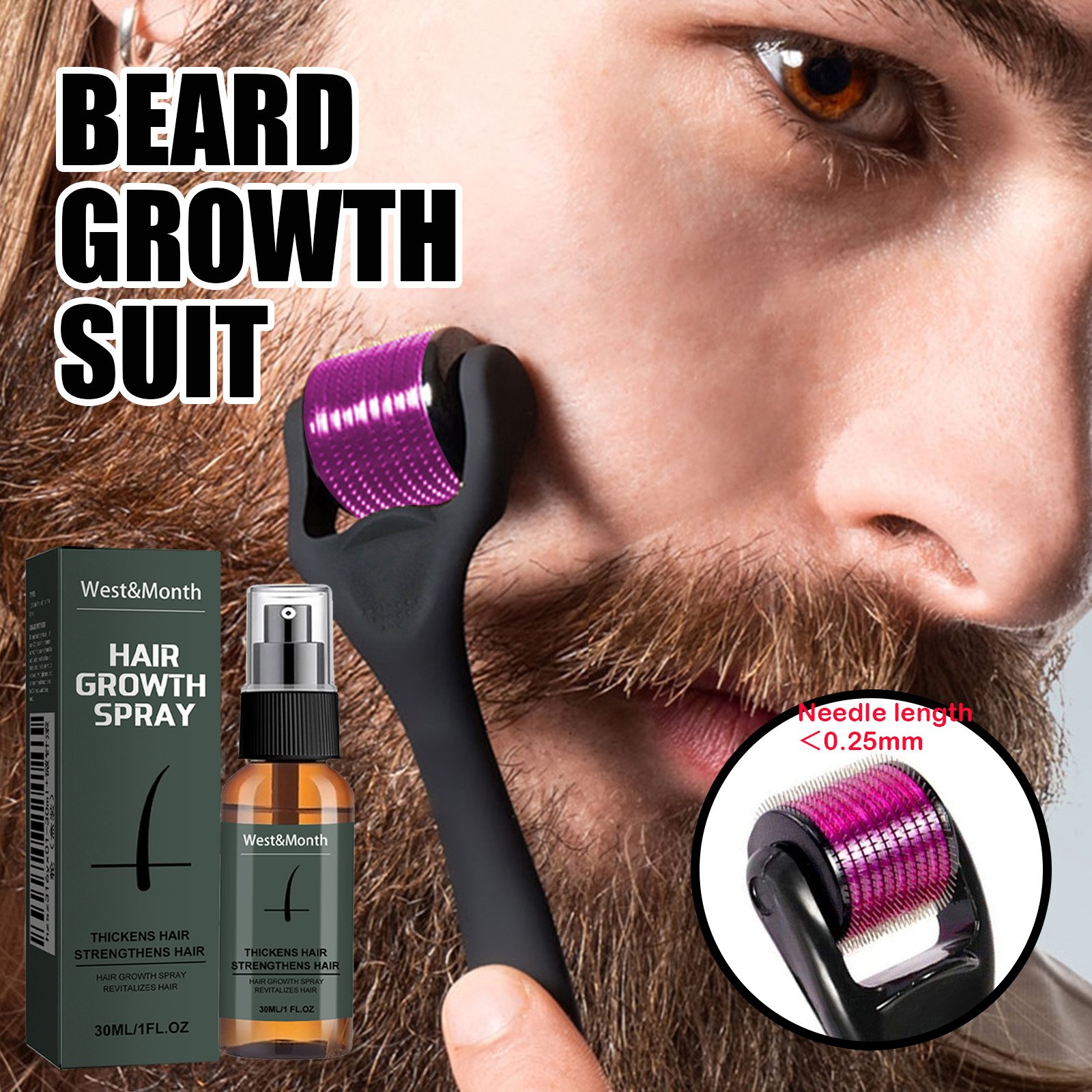 Demonstração do uso suave do roller na região da barba